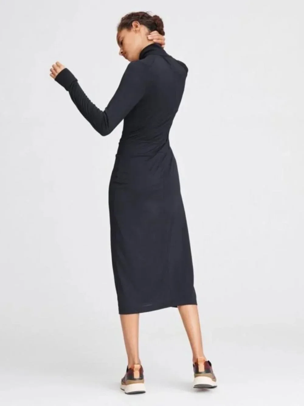 Rag & Bone Shawl Wrap Turtleneck Midi Dress - Picture 3 of 8